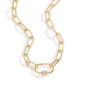 Link Chain Necklace with Pave Carabiner Clasp