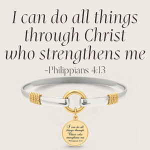 All Things Through Christ - Two-Tone Custom Charm Bracelet