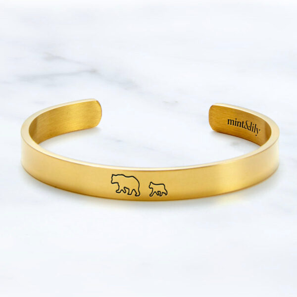 mama-bear-her-1-baby-bear-engraved-cuff-bracelet-gold-front