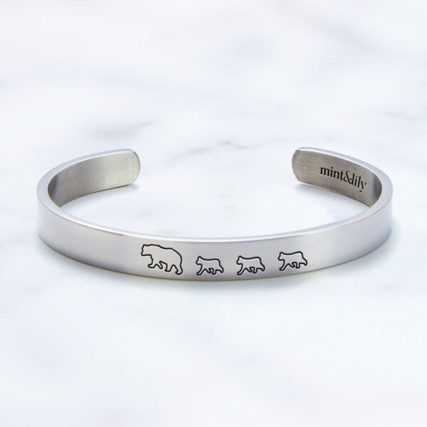 mama-bear-her-3-baby-bears-engraved-cuff-bracelet-silver-front