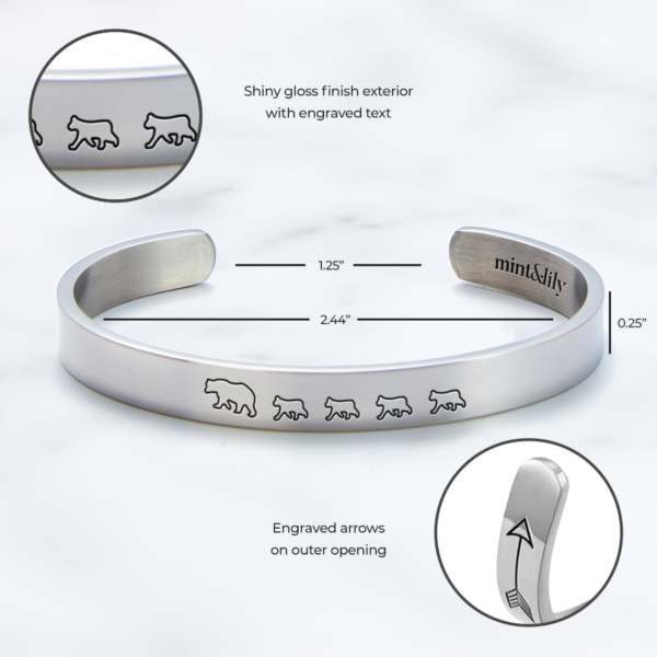 mintandlily-mama_bear_4_cubs-cuff_bracelet-silver-product_specs