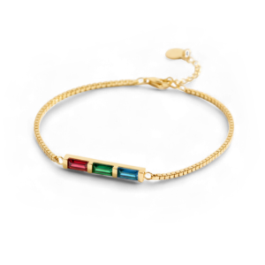 Dainty Baguette Birthstone Bracelet
